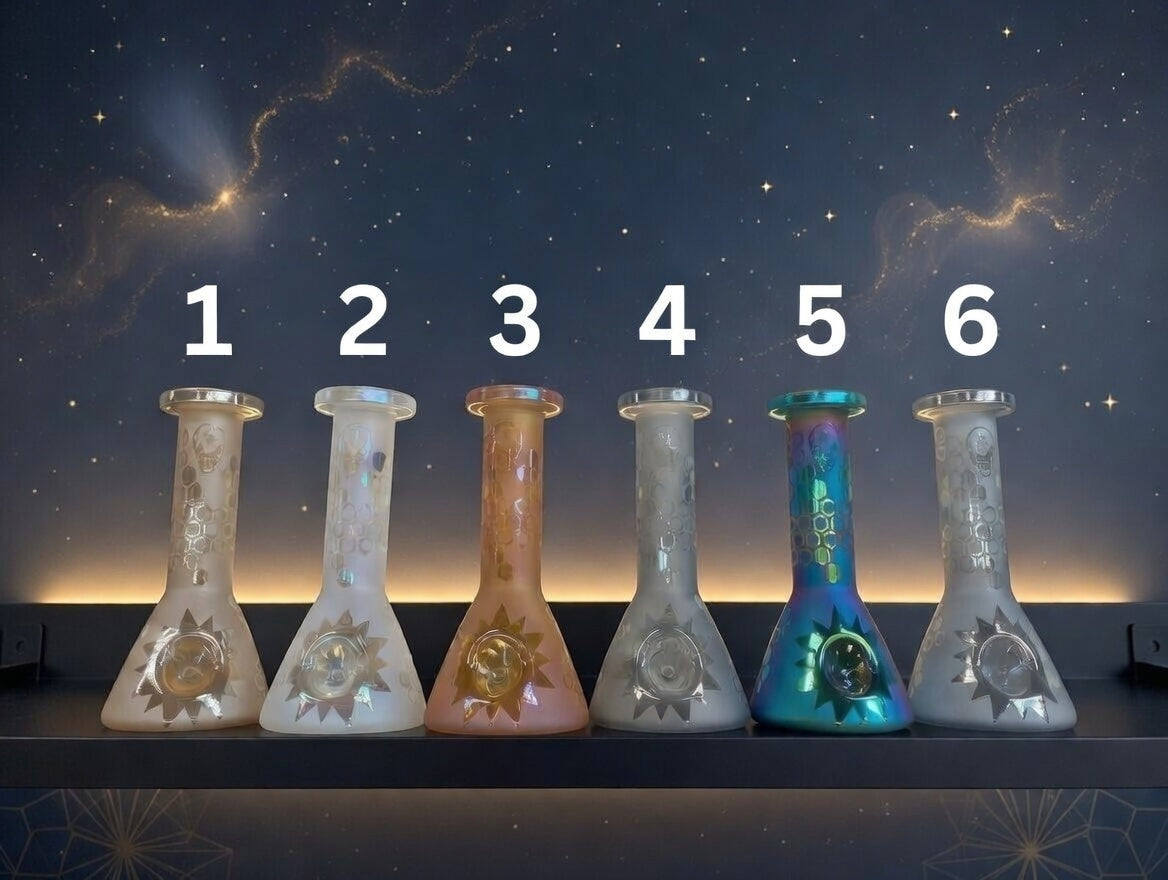 GLASS HAND PIPE - BEAKER SHAPED