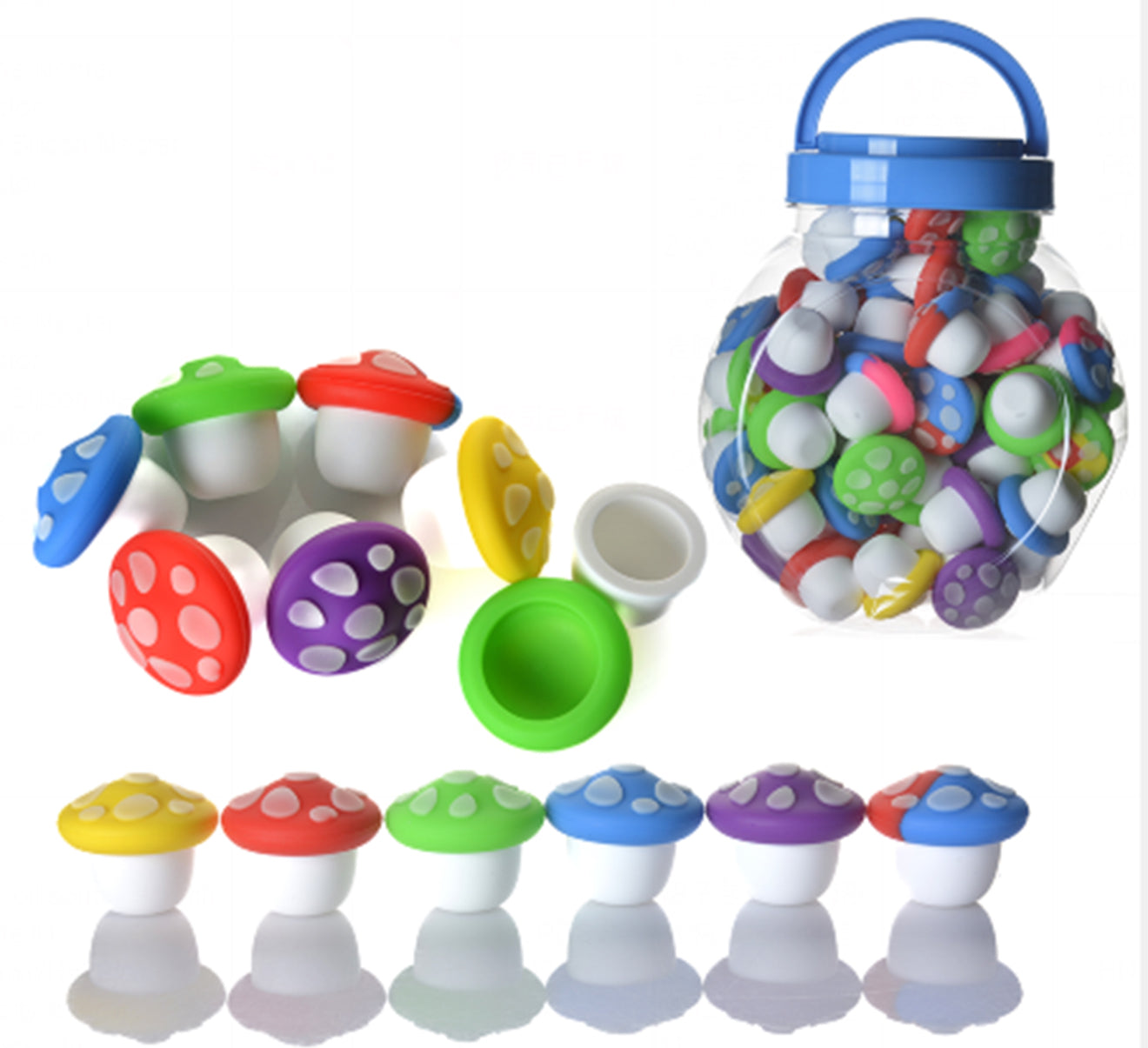MUSHROOM SILICONE CONTAINER (JAR OF 75)