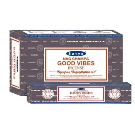 SATYA NAG CHAMPA GOOD VIBES INCENSE STICKS AGARBATTI | 12 PACKS