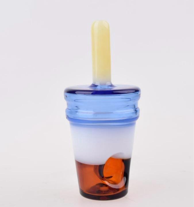 GLASS HAND PIPE - POPSTICLE SHAPED