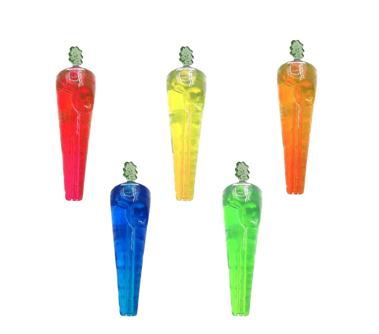CARROT SHAPED GLYCERIN GLASS HAND PIPE