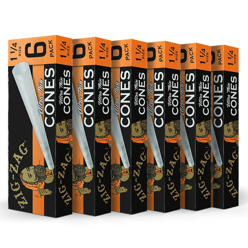 ZIG ZAG ULTRA THIN PAPER CONES - 6PK / 1 1/4"