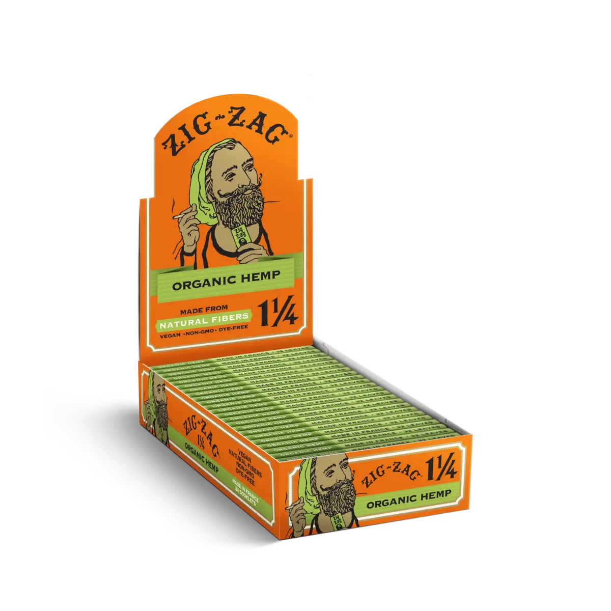ZIG ZAG ORGANIC HEMP 1-1/4 ROLLING PAPER - 24 BOOKLETS