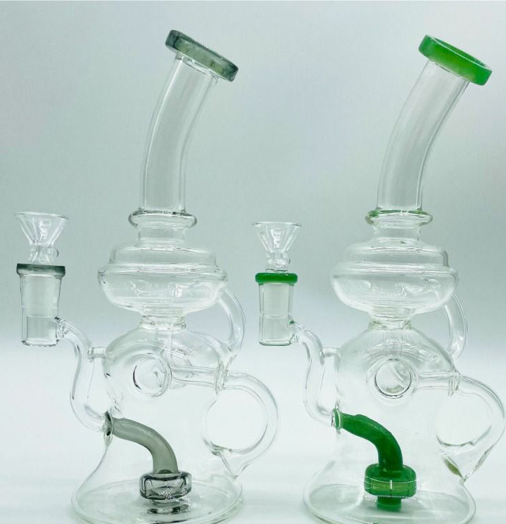 SMOKEY GREY 10 INCH GLASS WATER PIPE