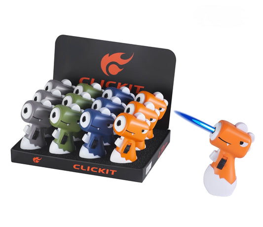 CLICKIT MINI CARTOON DINOSAUR TORCH  (12PCS/DISPLAY)