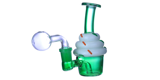 GLASS ON GLASS CUPCAKE WATERPIPE