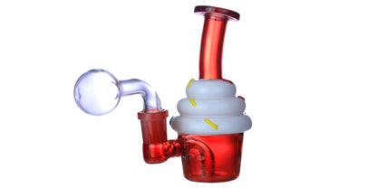 GLASS ON GLASS CUPCAKE WATERPIPE