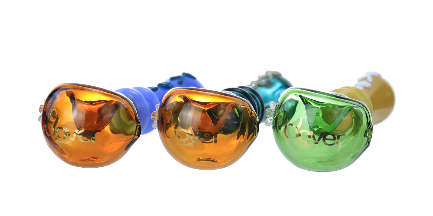 GLASS HAND PIPE DISPLAY OF 6 MIX COLORS