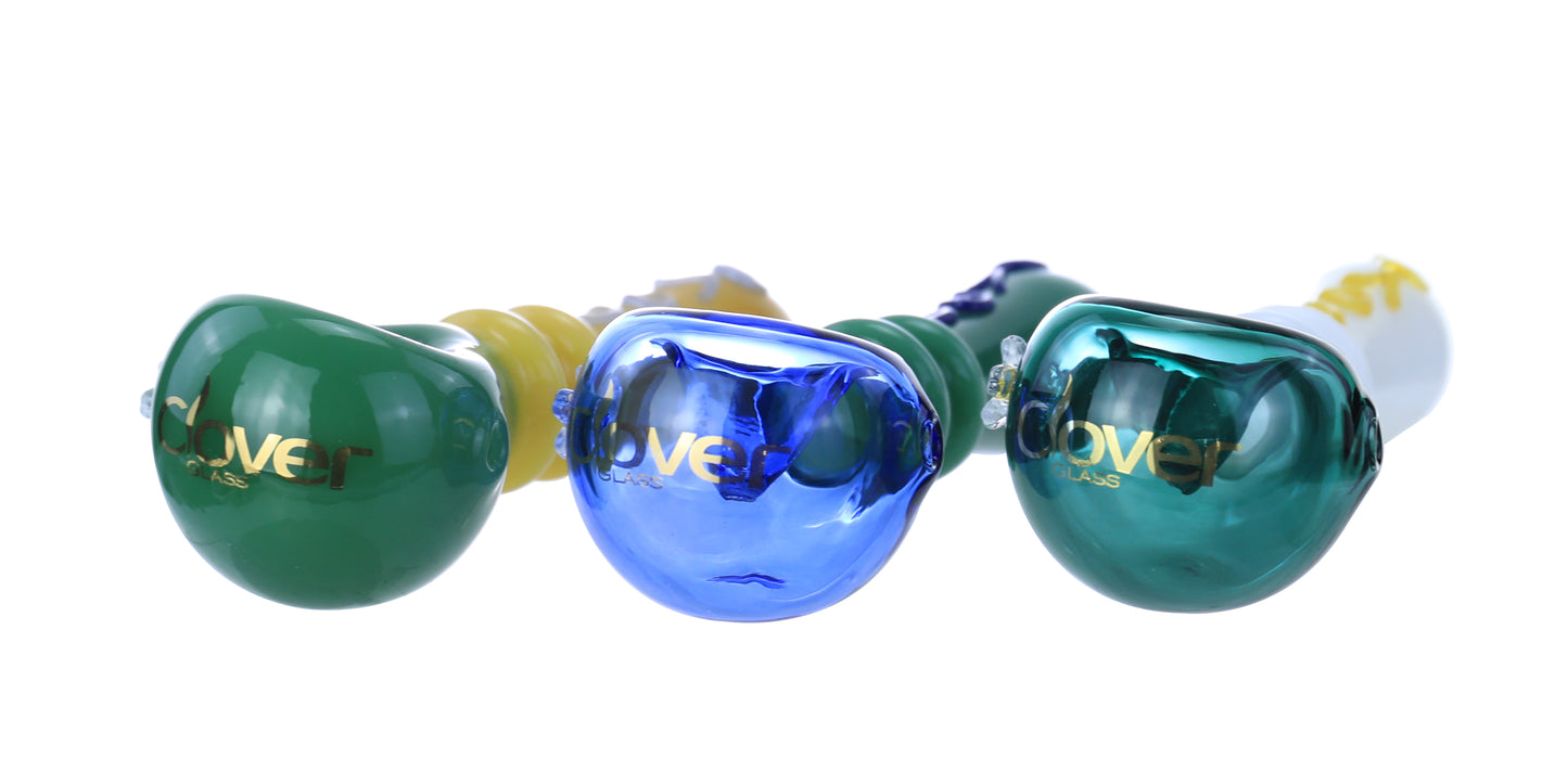 GLASS HAND PIPE DISPLAY OF 6 MIX COLORS