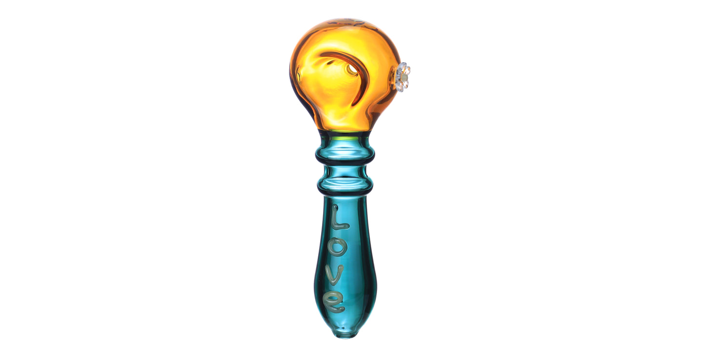 GLASS HAND PIPE DISPLAY OF 6 MIX COLORS