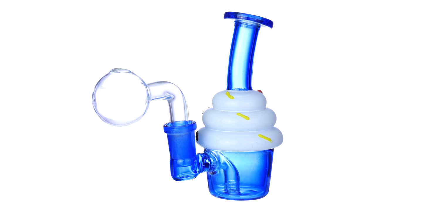 GLASS ON GLASS CUPCAKE WATERPIPE