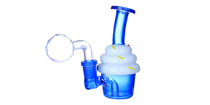 GLASS ON GLASS CUPCAKE WATERPIPE