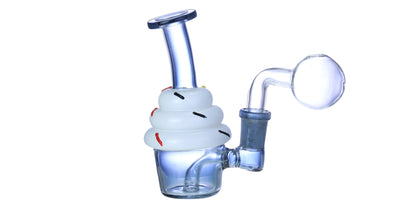 GLASS ON GLASS CUPCAKE WATERPIPE