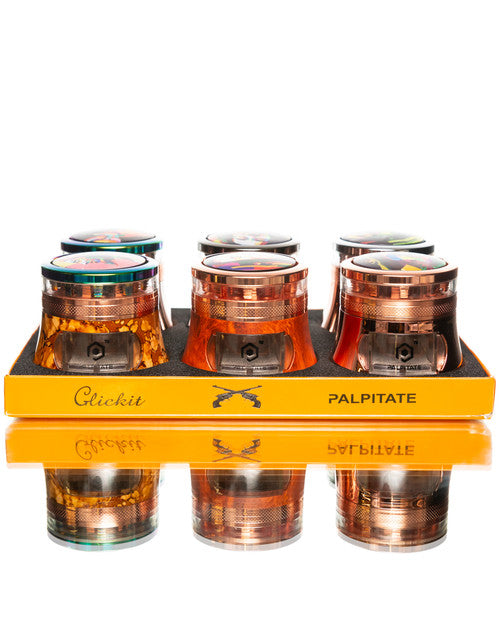 PALPITATE GRINDER WITH CLEAR CHAMBER (DISPLAY OF 6)