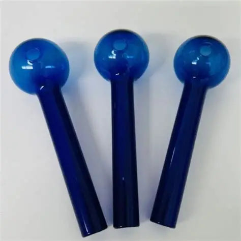 4'' GLASS OB PIPES BLUE :THICK