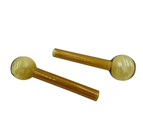 4'' GLASS OB PIPES AMBER :THICK