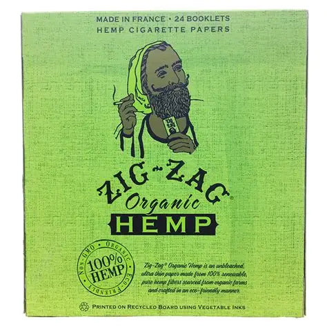 ZIG ZAG ORGANIC HEMP KING SLIM GREEN- 24 BOOKLETS