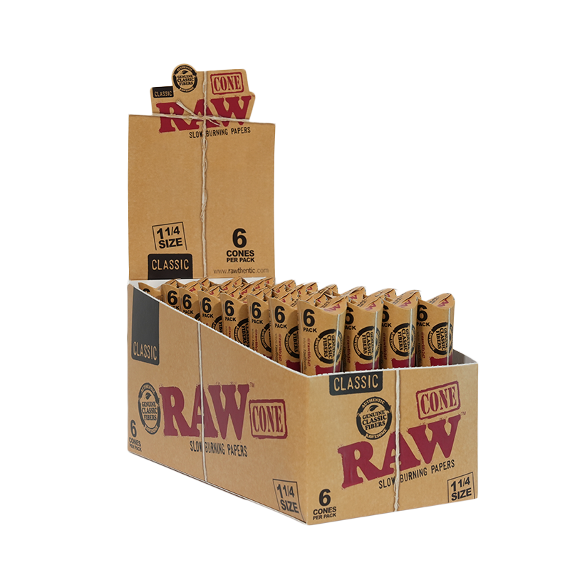 RAW 1-1/4 PRE-ROLLED CONES (6-PACK)
