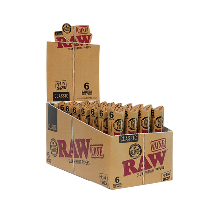 RAW 1-1/4 PRE-ROLLED CONES (6-PACK)