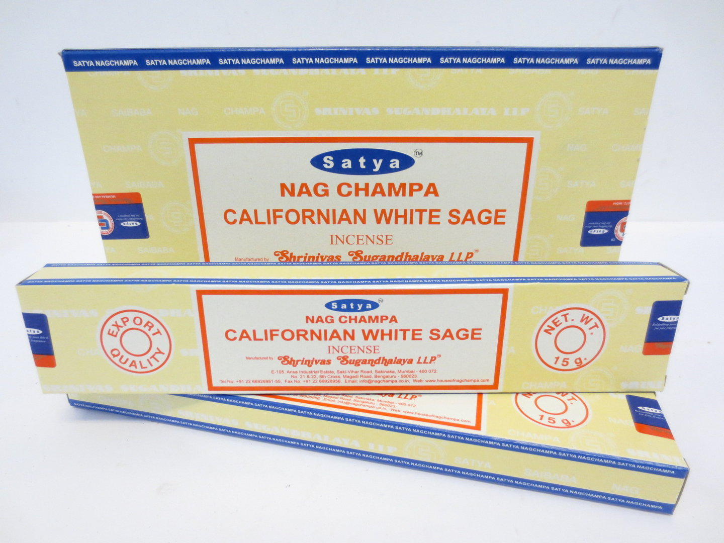 SATYA NAG CHAMPA CALIFORNIAN WHITE SAGE: 12 PK