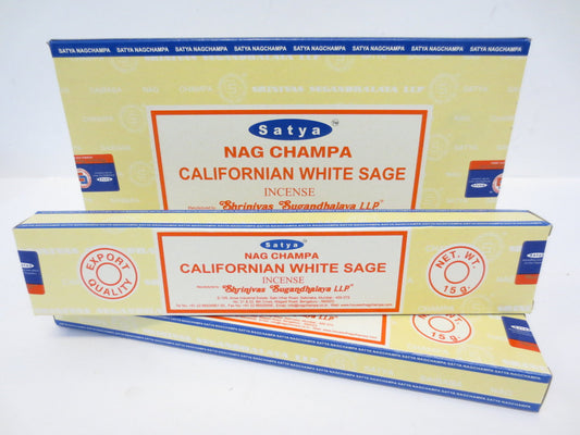 SATYA NAG CHAMPA CALIFORNIAN WHITE SAGE: 12 PK