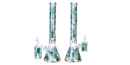 7MM WATER PIPE WITH ASH CATCHER - 19'' INCH