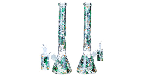 7MM WATER PIPE WITH ASH CATCHER - 19'' INCH