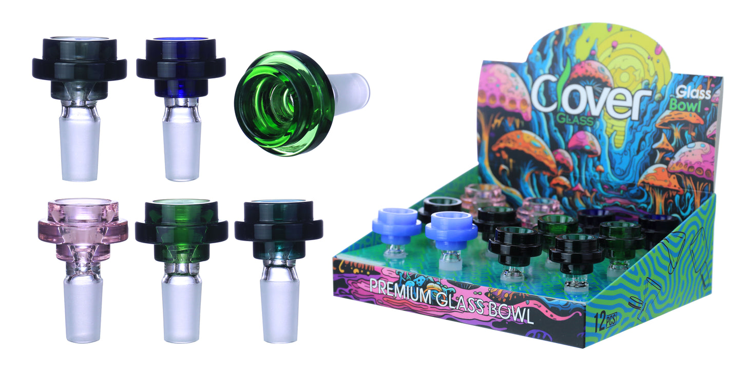 14 MM NM GLASS BOWL - 12 PK DISPLAY