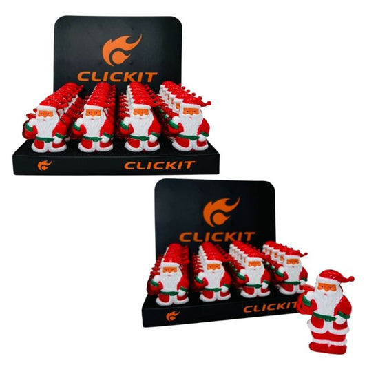 CLICKIT SANTA TORCH LIGHTER  : DISPLAY OF 24
