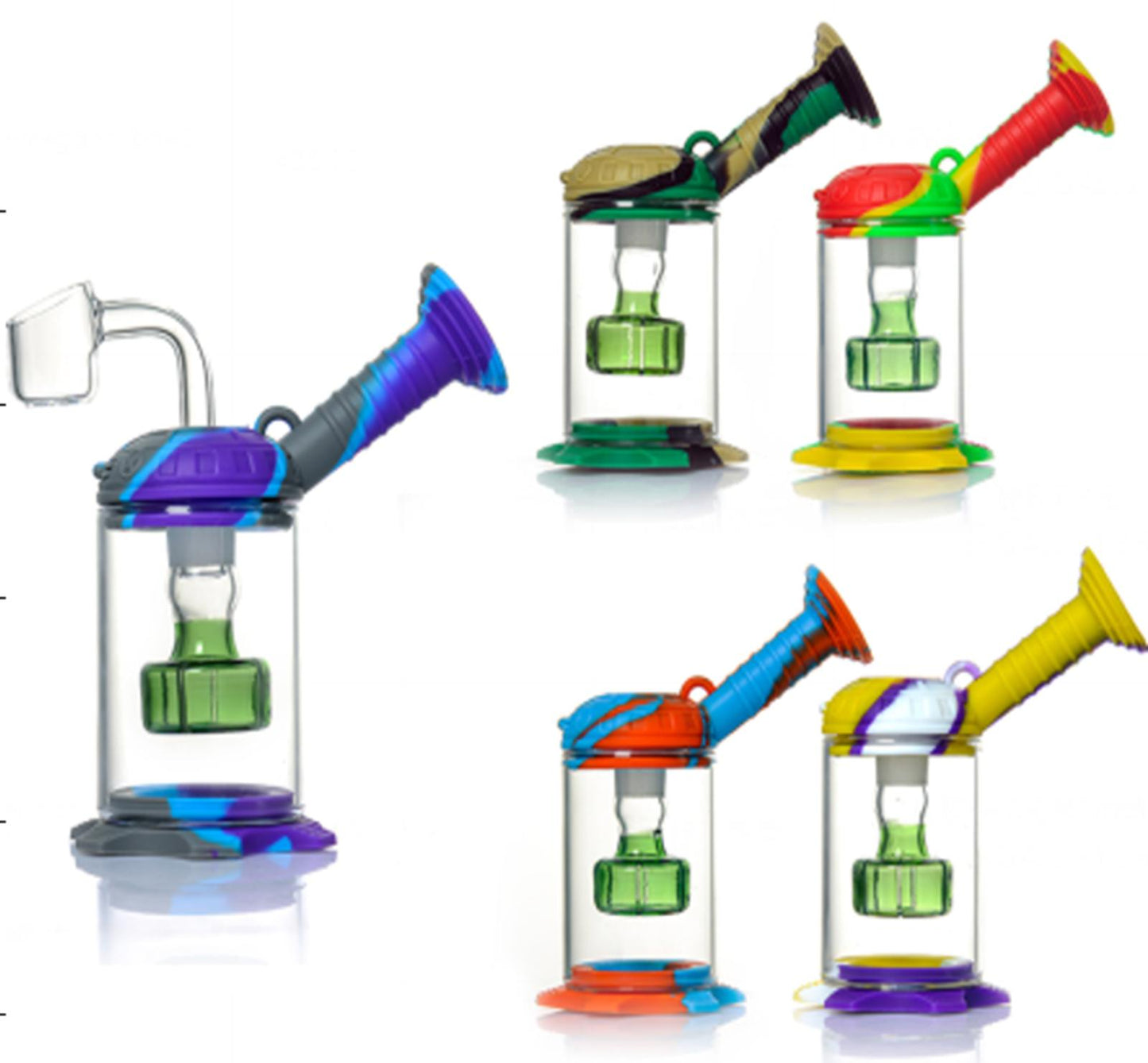 4.5 INCH HYBRID SILICONE AND GLASS WATER PIPE WITH BANGER