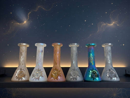 GLASS HAND PIPE - BEAKER SHAPED