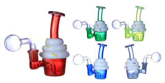 GLASS ON GLASS CUPCAKE WATERPIPE