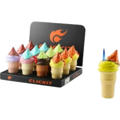 CLICKIT ICE CREAM CONE TORCH (DISPLAY OF 12)