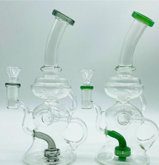 SMOKEY GREY 10 INCH GLASS WATER PIPE