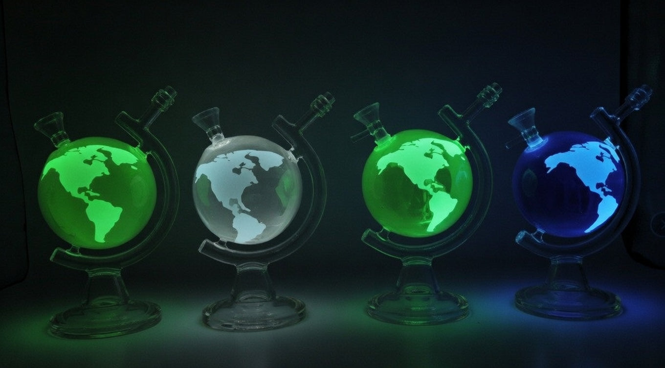 GLOBE SHAPED- WATER PIPE : GLOW IN THE DARK