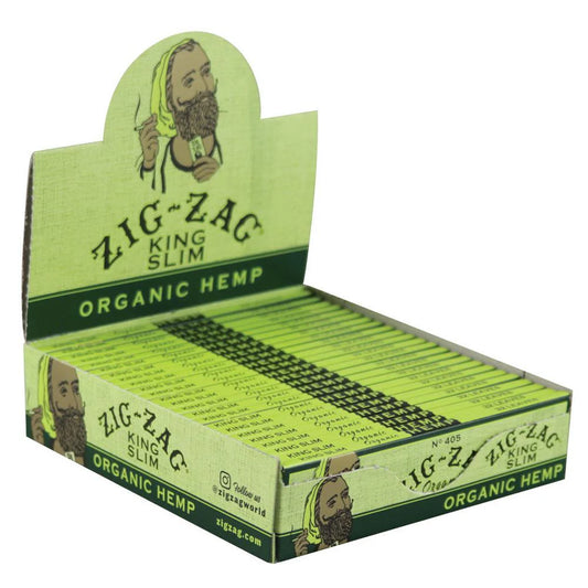 ZIG ZAG ORGANIC HEMP KING SLIM GREEN- 24 BOOKLETS